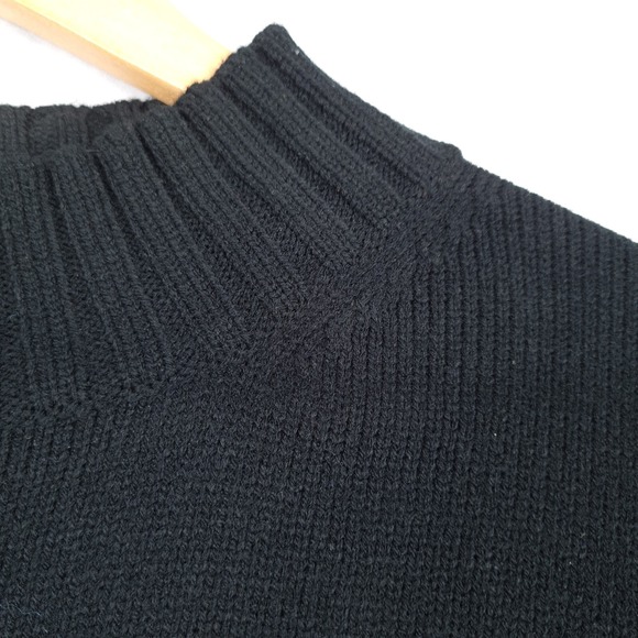 Vintage Y2K Paco Sweater Mens XL Black Blue Argyle Big Logo Mock Neck Pullover - Picture 3 of 16